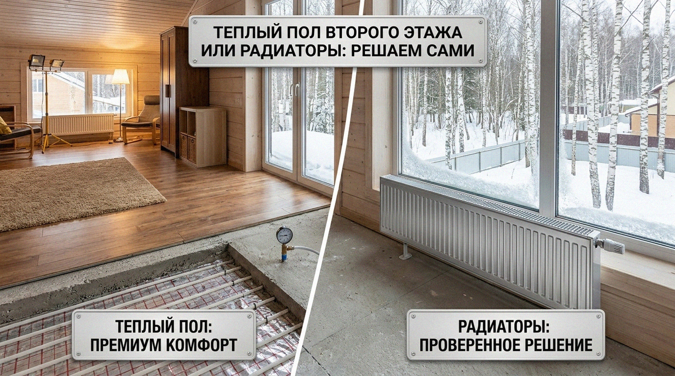 Нужен ли теплый пол на втором этаже или хватит радиаторов